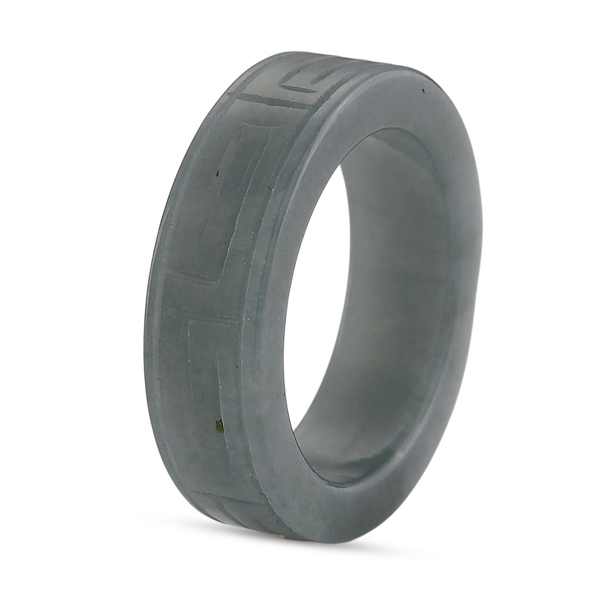 Natural Jadeite Jade Greek Key Band Ring 15.00 Ct. V32638446 4