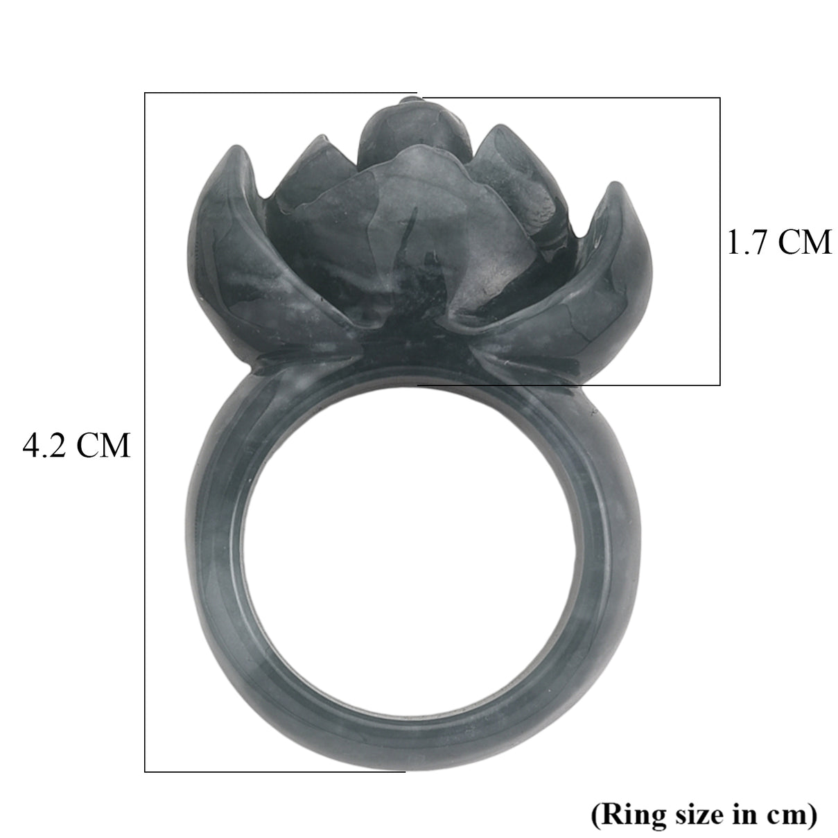 Natural Olmec Jade Flower Ring 90.00 Ct. V32515978 6
