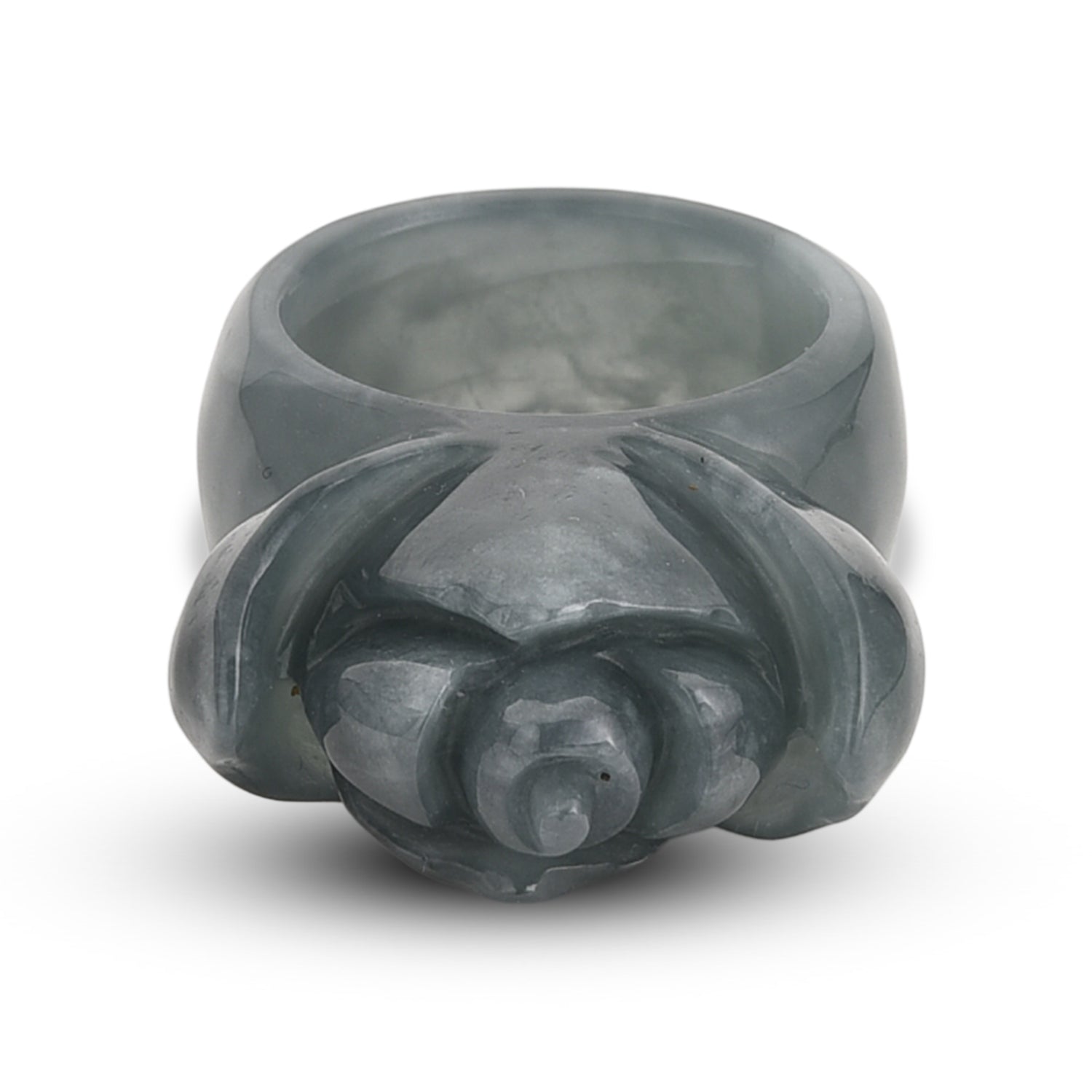 Natural Olmec Jade Flower Ring 90.00 Ct. V32516290 0