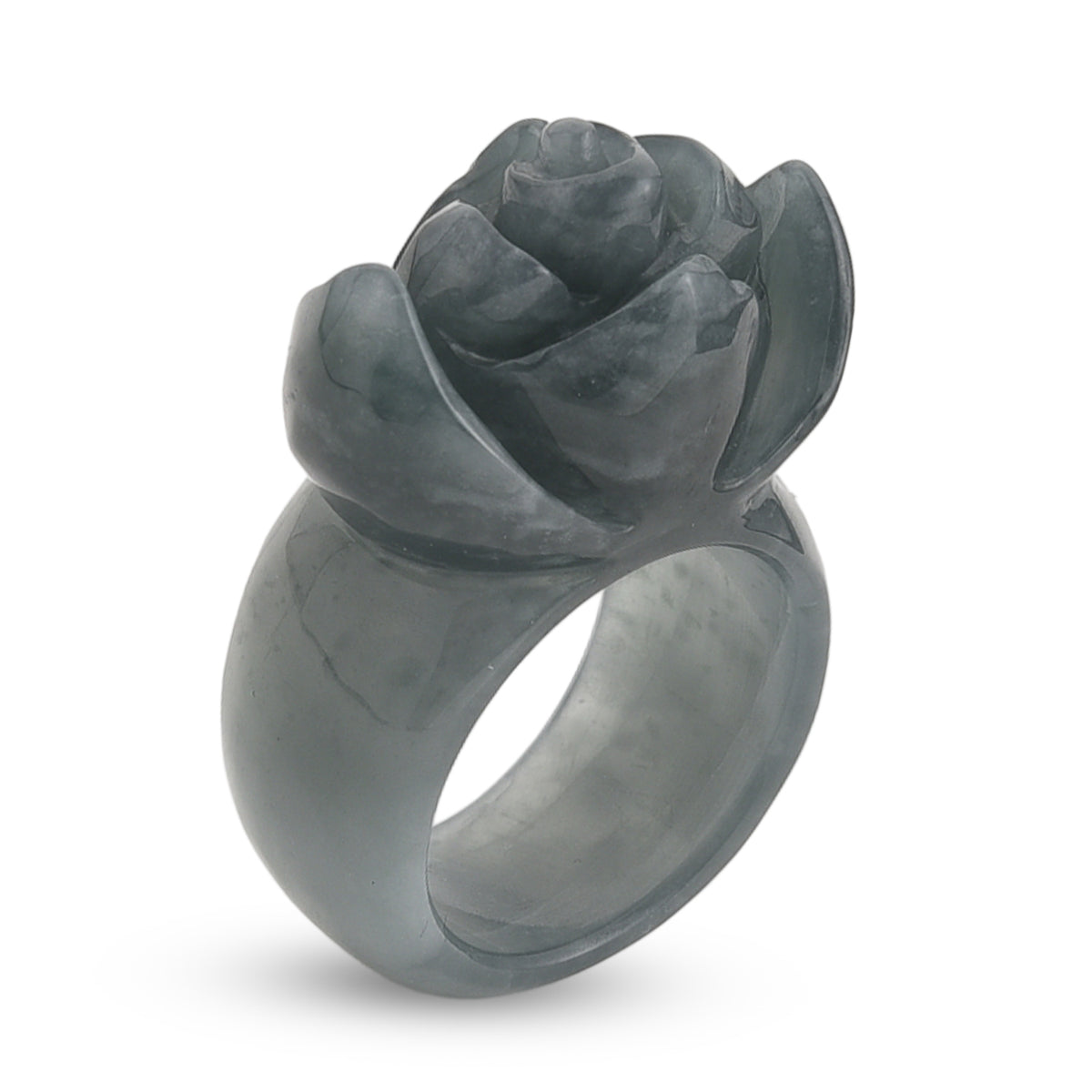 Natural Olmec Jade Flower Ring 90.00 Ct. V32516290 4