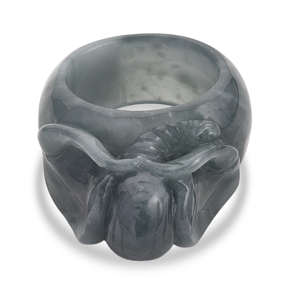 Natural Olmec Jade Carved Elephant Ring 85.00 Ct._8415916
