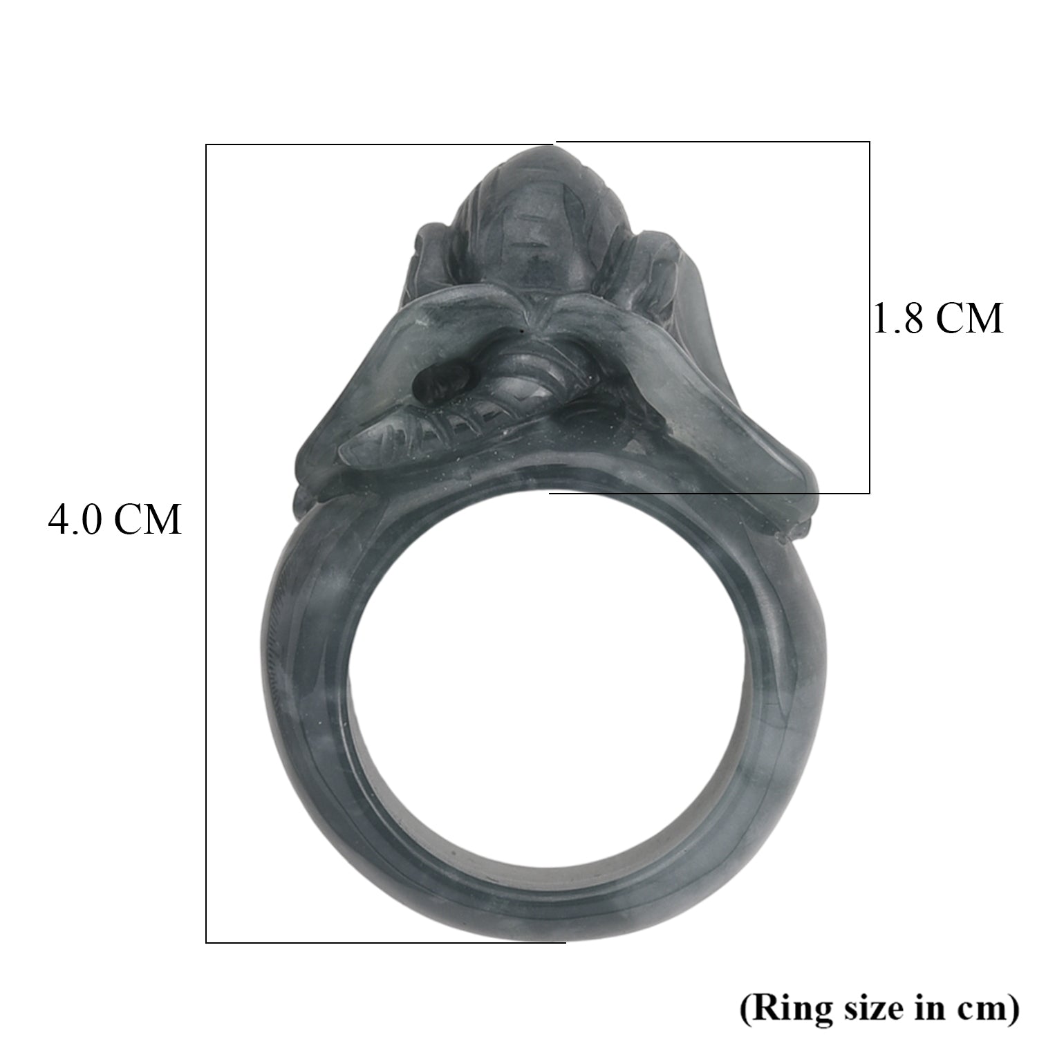 Natural Jade Carved Elephant Ring 85.00 Ct. V32362785 6