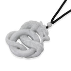 Natural White Jade Adjustable Dragon Carving Necklace with Cotton Thread (Size - 28) 165.00 Ct._8415921_3