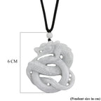 Natural White Jade Adjustable Dragon Carving Necklace with Cotton Thread (Size - 28) 165.00 Ct._8415921_6