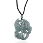 Natural Jadeite Jade Adjustable Carved Eagle Necklace with Cotton Thread (Size - 28) 85.00 Ct._8415924