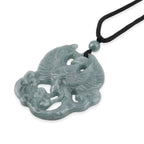 Natural Jadeite Jade Adjustable Carved Eagle Necklace with Cotton Thread (Size - 28) 85.00 Ct.