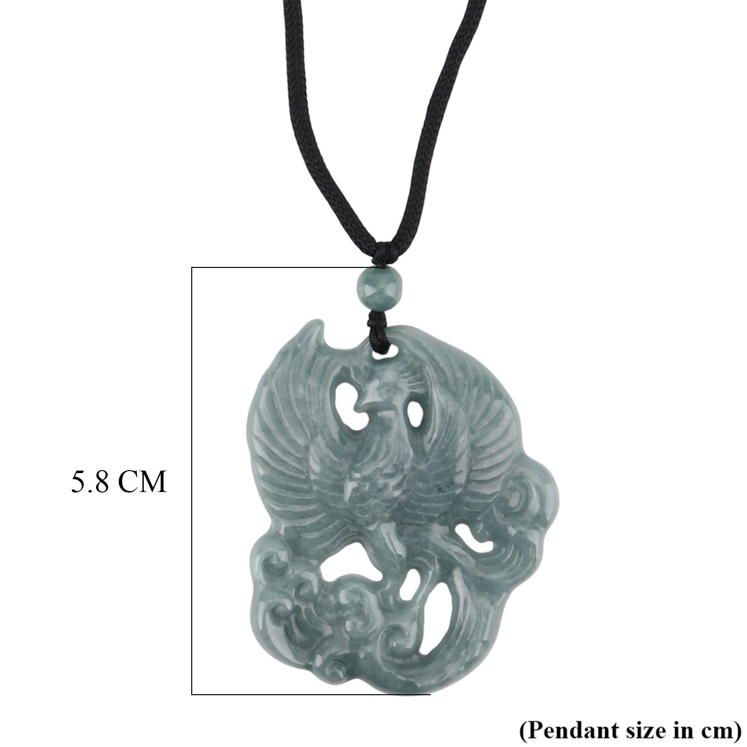 Natural Jadeite Jade Adjustable Carved Eagle Necklace with Cotton Thread (Size - 28) 85.00 Ct. V32354951 7