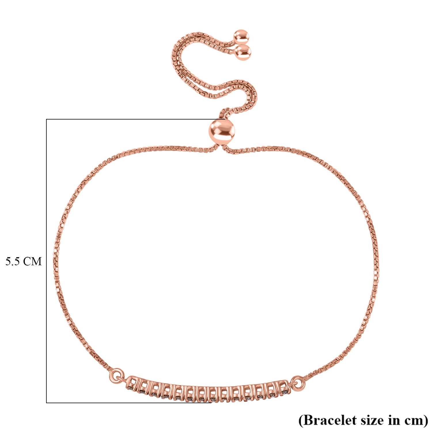 NY Close Out Deal - Natural Champagne Diamond Adjustable Bracelet (Size - 10) in 18K Vermeil Rose Gold Plated Sterling Silver 0.50 cts V32520544 5