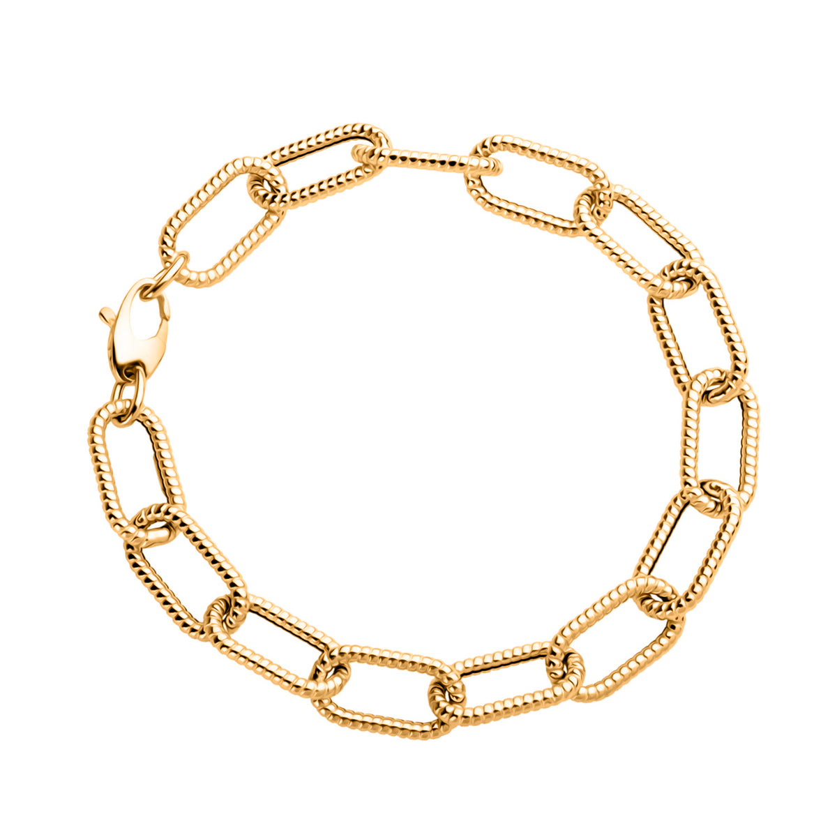 9K Yellow Gold 8.7MM Link Bracelet with Lobster Clasp 7.5 Inch 8416233 0