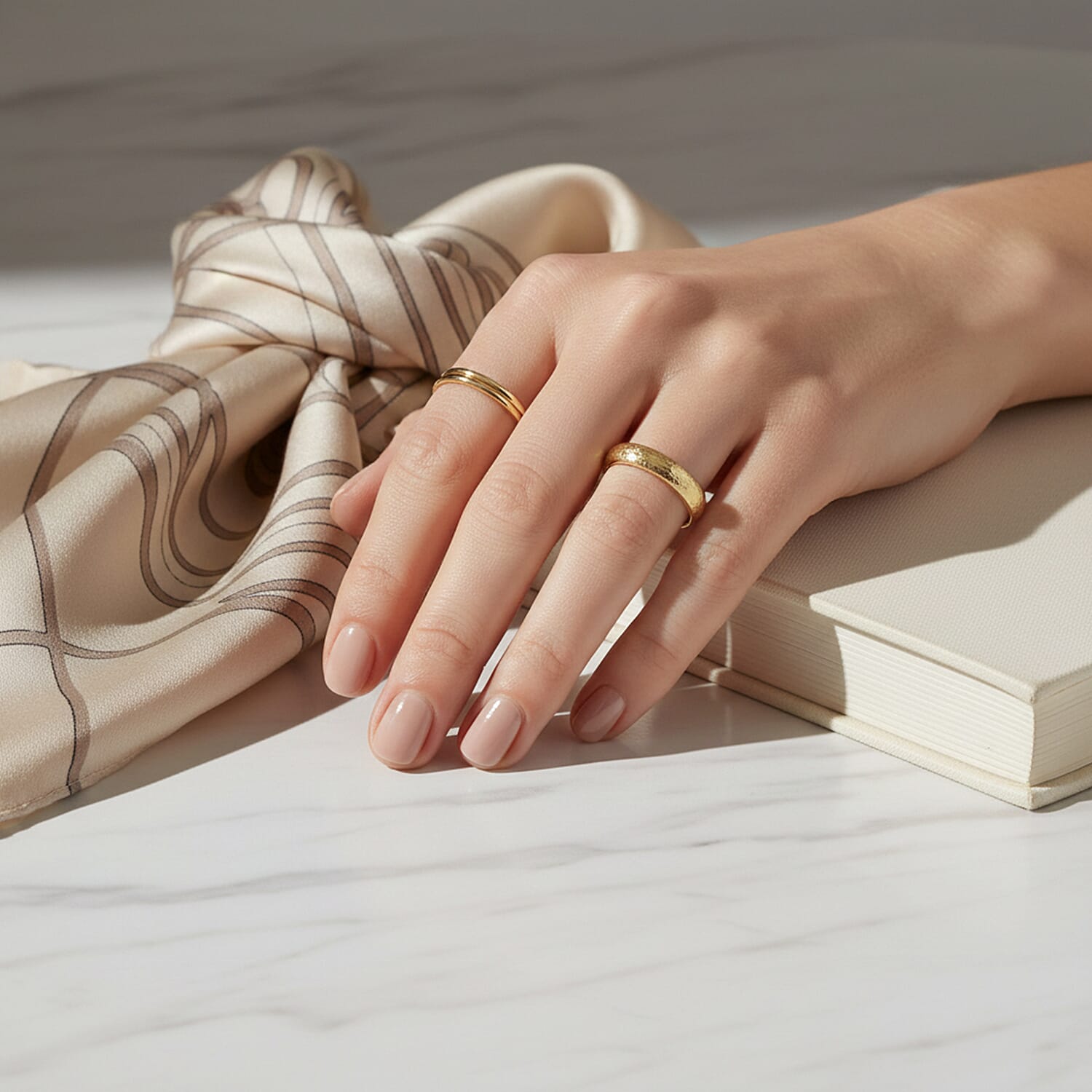 9K Yellow Gold Stackable Band Ring V32521437 1