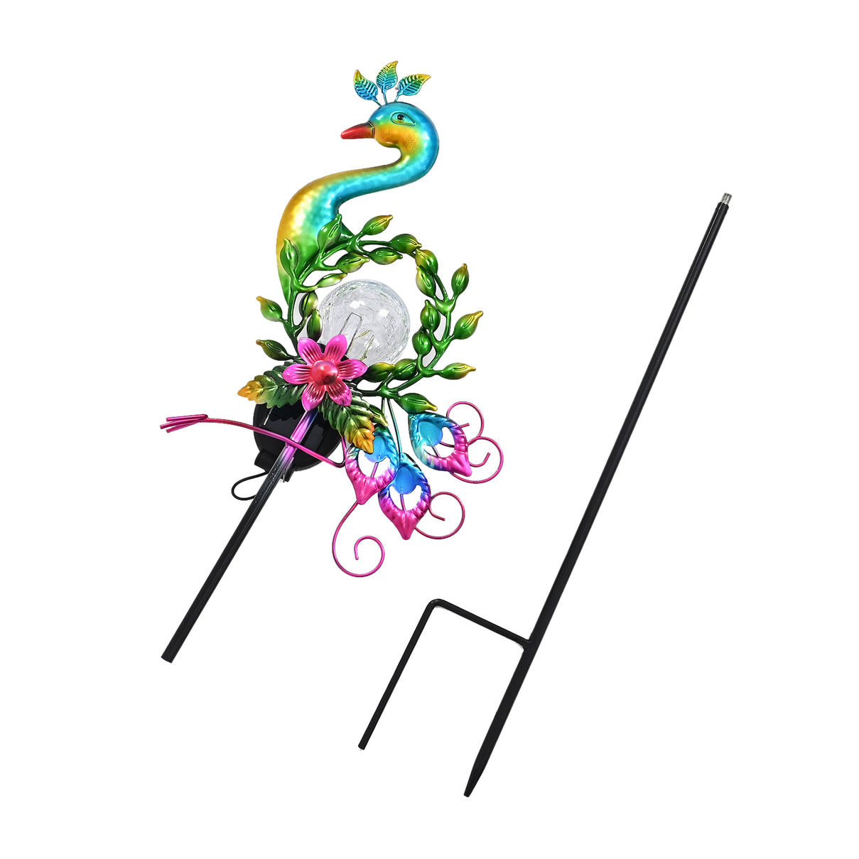 Decorative Solar-Powered Peacock Landscape Ground Stake Lamp ( 20x6x83cm) - Green 8416466 7