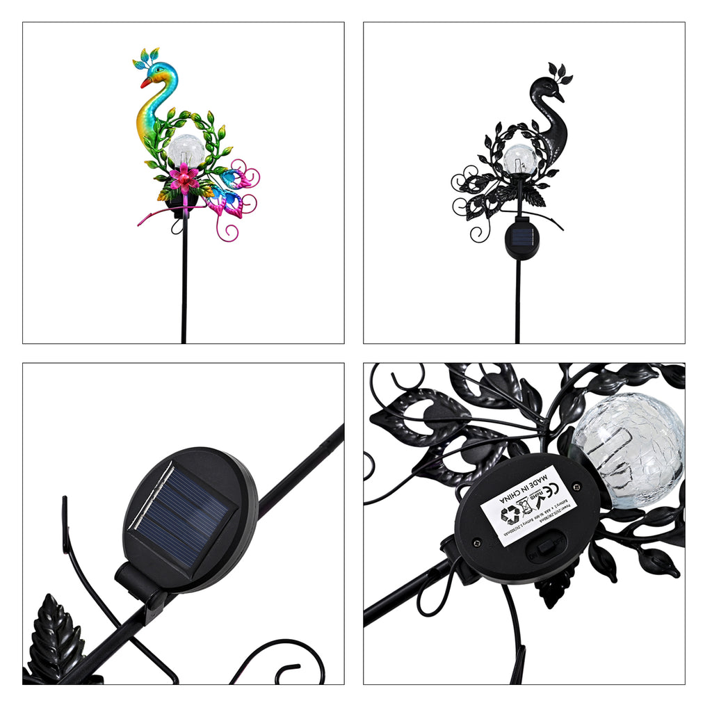 Decorative Solar-Powered Peacock Landscape Ground Stake Lamp ( 20x6x83cm) - Green_8416466_7