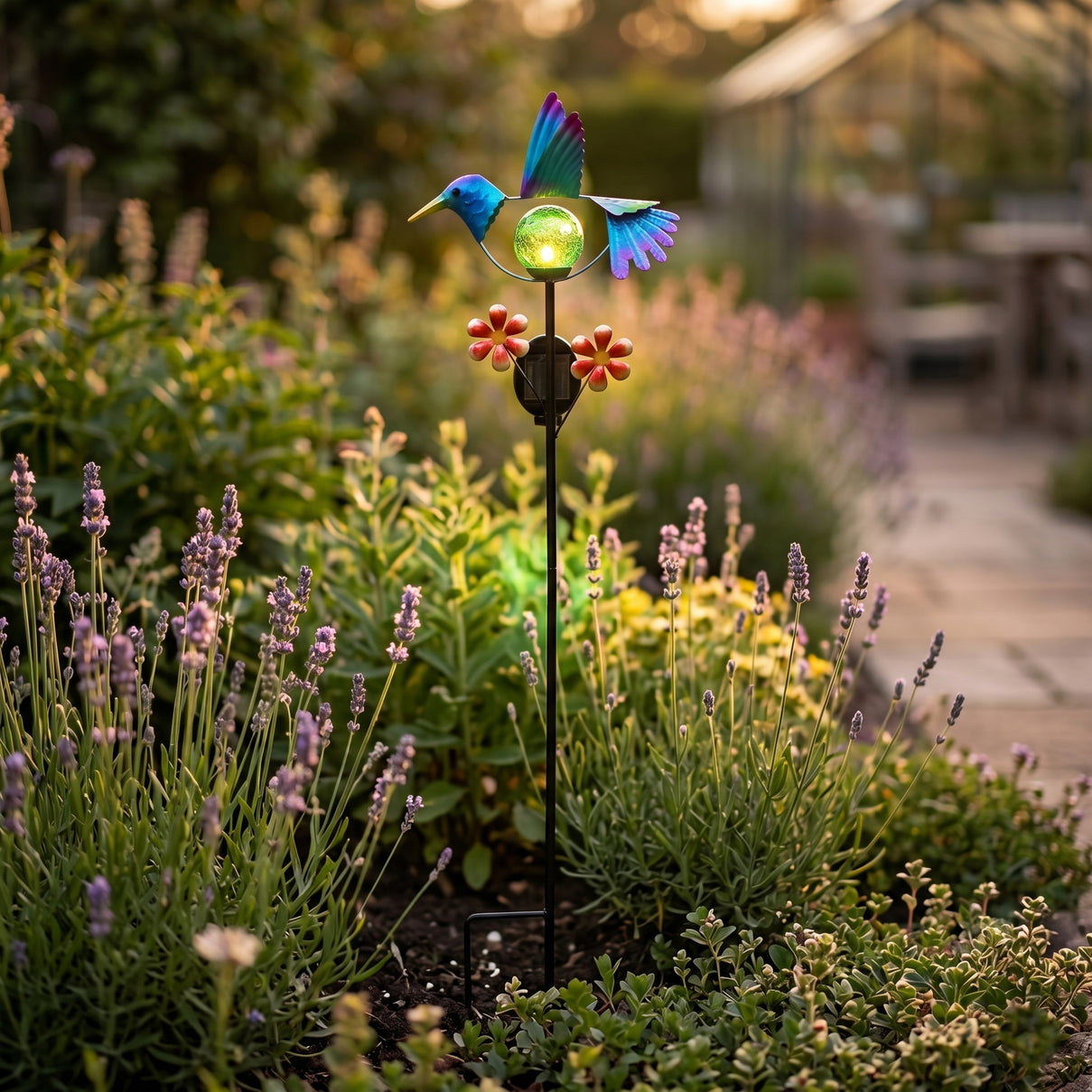 Decorative Solar-Powered Bird Landscape Ground Stake Lamp ( 24x11x78cm) - Blue V32513240 2