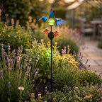 Decorative Solar-Powered Bird Landscape Ground Stake Lamp ( 24x11x78cm) - Blue_8416468_1