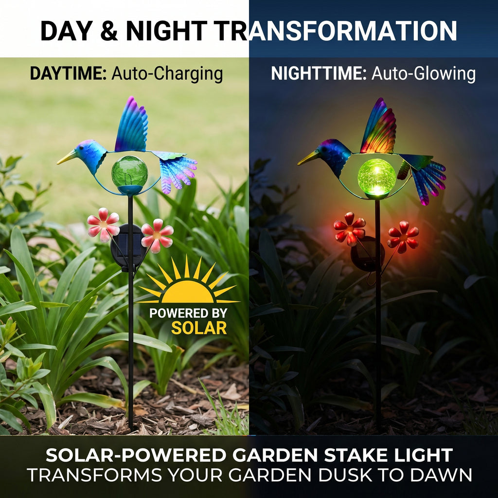 Decorative Solar-Powered Bird Landscape Ground Stake Lamp ( 24x11x78cm) - Blue_8416468_3