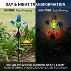 Decorative Solar-Powered Bird Landscape Ground Stake Lamp ( 24x11x78cm) - Blue_8416468_3