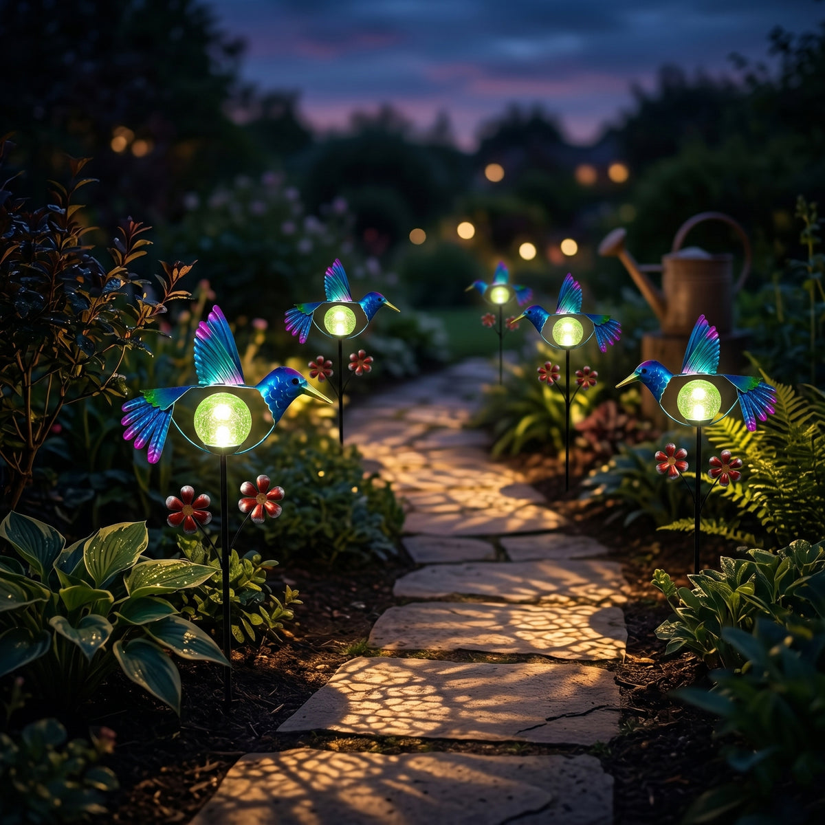 Decorative Solar-Powered Bird Landscape Ground Stake Lamp ( 24x11x78cm) - Blue V32513240 5