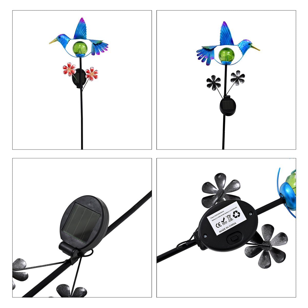 Decorative Solar-Powered Bird Landscape Ground Stake Lamp ( 24x11x78cm) - Blue V32513240 7
