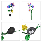 Decorative Solar-Powered Landscape Ground Stake Lamp - Artistic Whimsical Animal with Botanical Leaves & Flowers - Purple_8416511_6