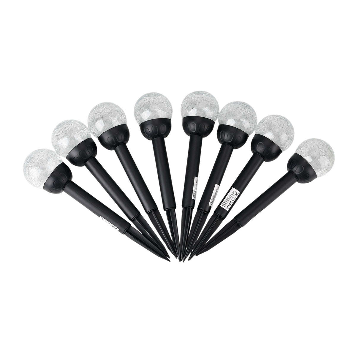 8-Piece Coordinated Outdoor Solar-Powered Plug-In Pathway Ground Stake Lamps (33x33mm) - Black 8416535 0