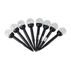 8-Piece Coordinated Outdoor Solar-Powered Plug-In Pathway Ground Stake Lamps (33x33mm) - Black_8416535