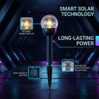 8-Piece Coordinated Outdoor Solar-Powered Plug-In Pathway Ground Stake Lamps (33x33mm) - Black_8416535_4
