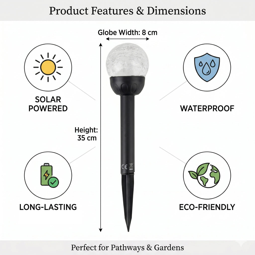 8-Piece Coordinated Outdoor Solar-Powered Plug-In Pathway Ground Stake Lamps (33x33mm) - Black_8416535_5
