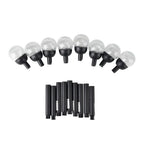 8-Piece Coordinated Outdoor Solar-Powered Plug-In Pathway Ground Stake Lamps (33x33mm) - Black_8416535_8
