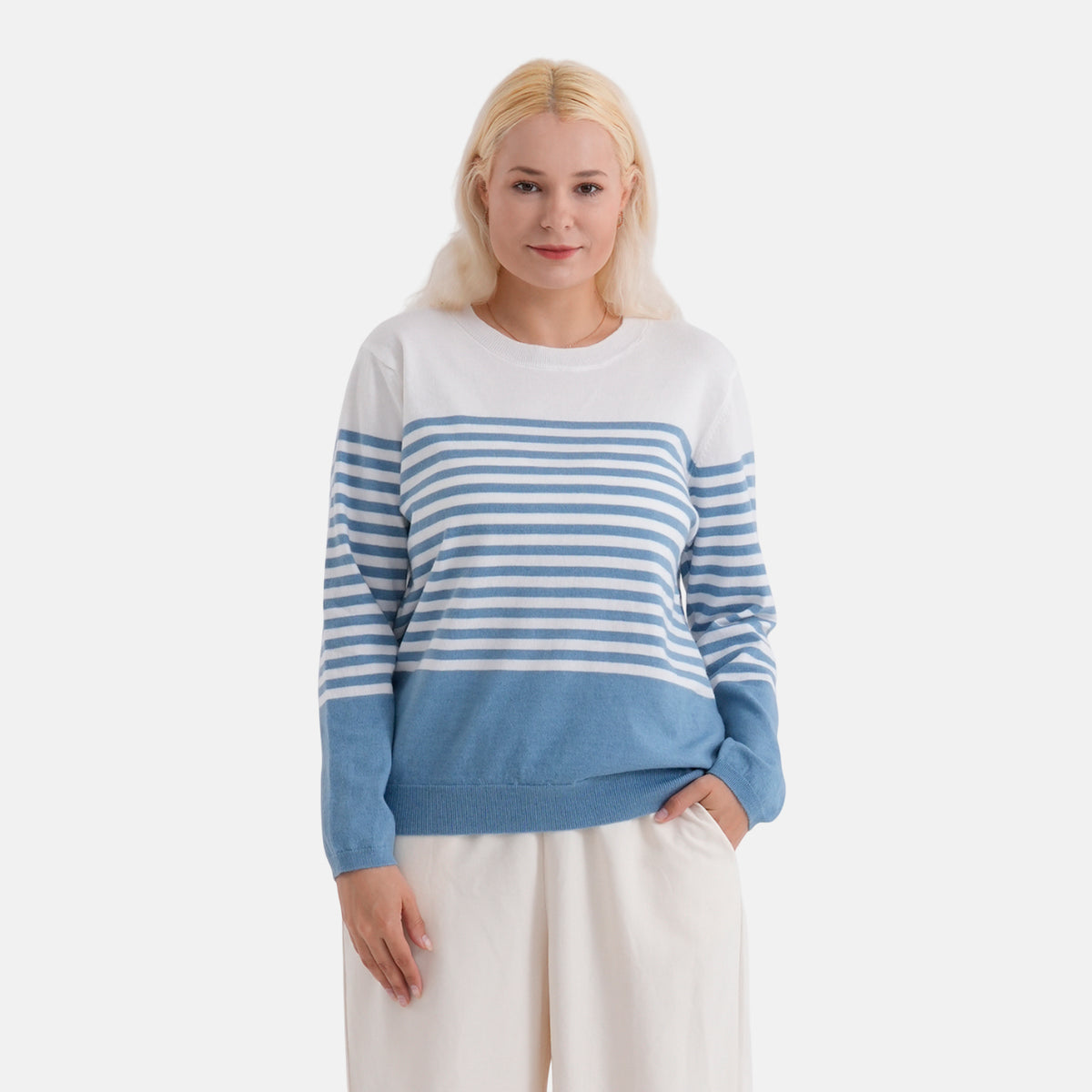 La Marey Soft Striped Jumper (Size 16 to 18) - Blue &amp; White V32515833 0