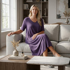 La Marey Stretch Jersey Dress With Side Pockets (Size M, 12-14) - Dark Purple_8416842_1