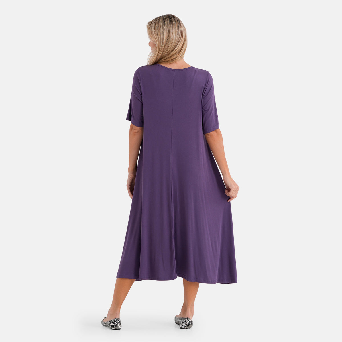 La Marey Stretch Jersey Dress With Side Pockets (Size M, 12-14) - Dark Purple V32646681 3