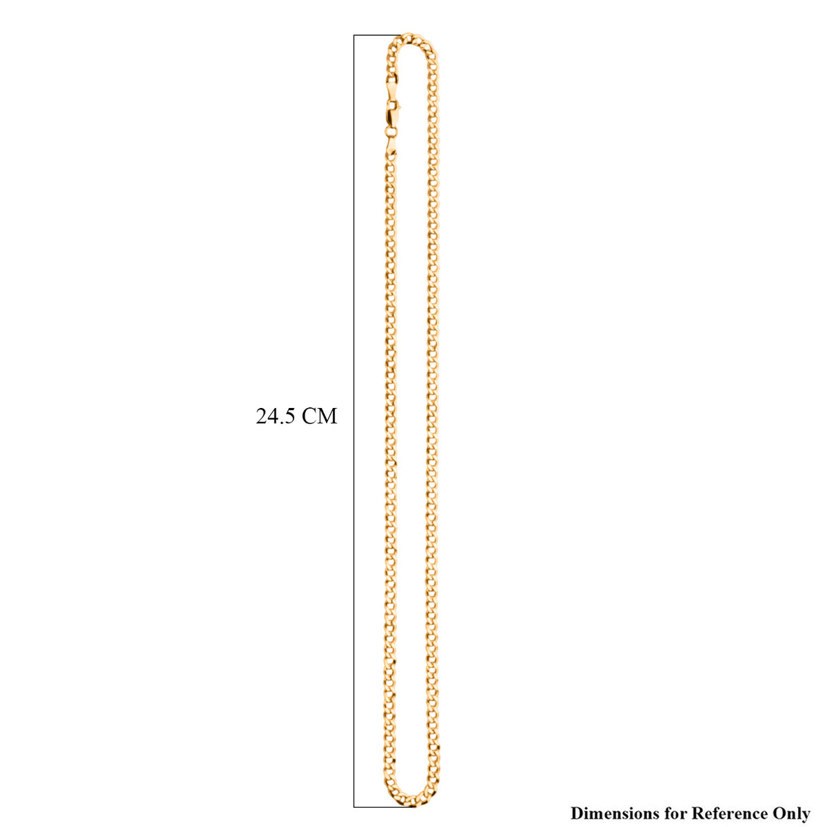 9K Yellow Gold 4MM Flat Curb Necklace with Lobster Clasp 20 Inch 8416851 3
