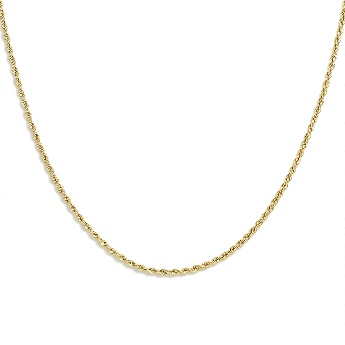 9K Yellow Gold 1.2MM Rope Necklace with Spring Ring Clasp 20 Inch 8416873 0
