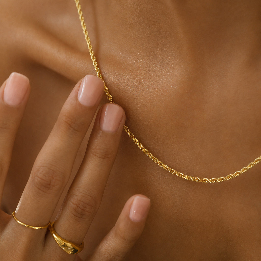 Maestro Collection - 9K Yellow Gold Rope Necklace with Spring Ring Clasp_8416908_2