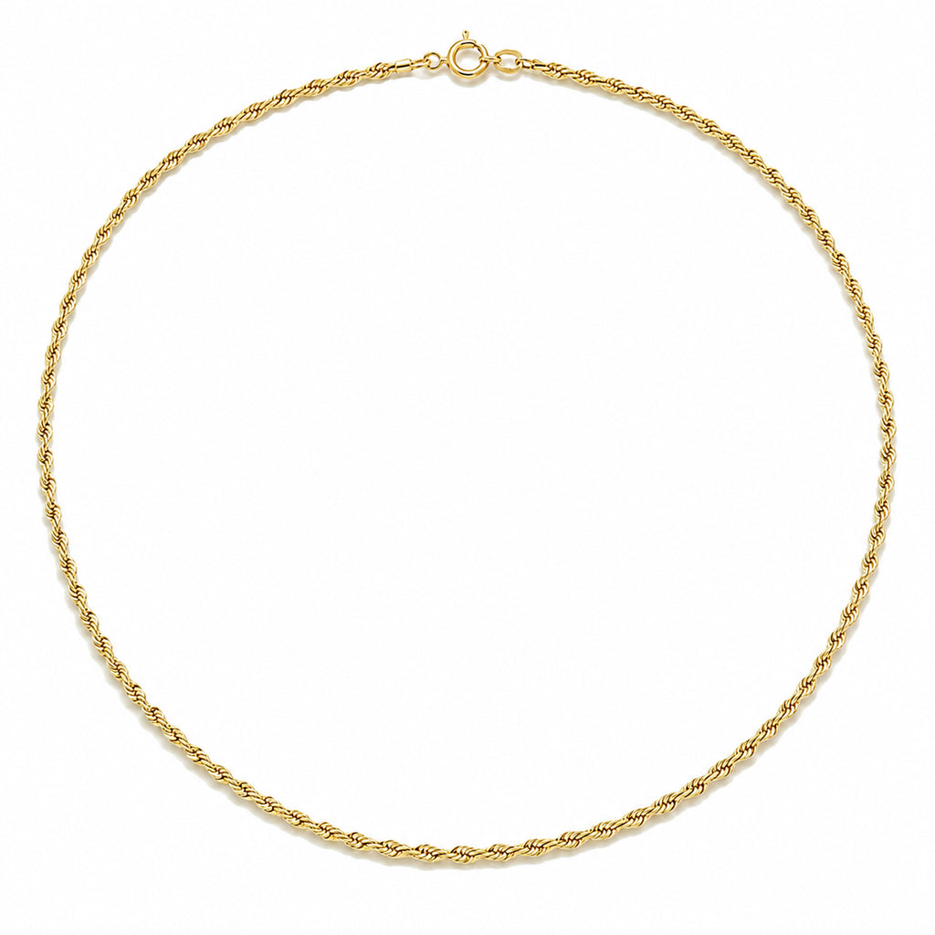Maestro Collection - 9K Yellow Gold Rope Necklace with Spring Ring Clasp_8416908_3