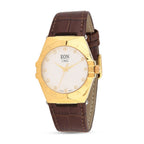 EON 1962 Ronda 763 Limited Edition Swiss Movement VVS/ E-F 12 Lab Grown Diamonds Watch with 5ATM Water Resistance Leather Strap-Brown_8416962