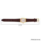 EON 1962 Ronda 763 Limited Edition Swiss Movement VVS/ E-F 12 Lab Grown Diamonds Watch with 5ATM Water Resistance Leather Strap-Brown_8416962_8