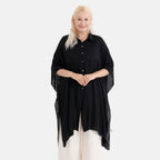 La Marey Kaftan-Style Longline Shirt (One Size) - Black_8416988