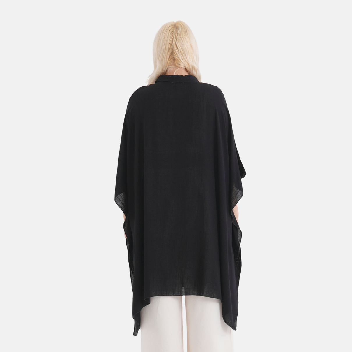 La Marey Kaftan-Style Longline Shirt (One Size) - Black V32520930 3