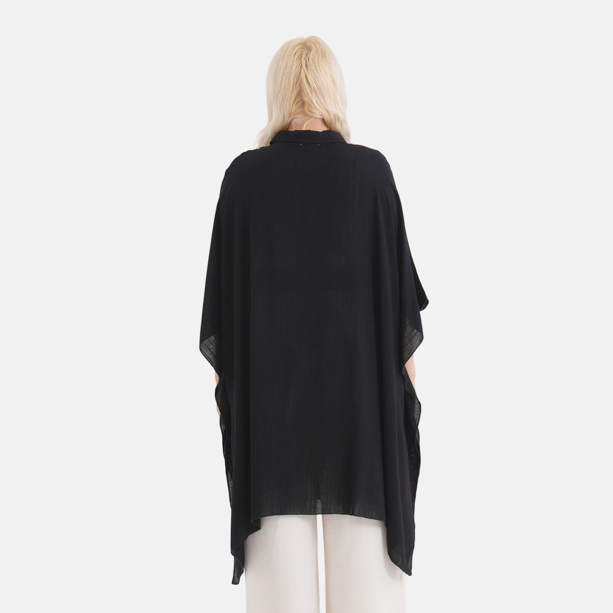 La Marey Kaftan-Style Longline Shirt (One Size) - Black V32520930 3