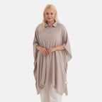 La Marey Kaftan-Style Longline Shirt (One Size) - Beige_8417104