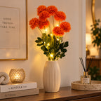 Set of 2 - Faux Flower Branches with LED Lights (50-60cm) - Orange_8418020
