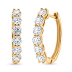 D'Joy Moissanite Hoop Earrings with Clasp in Yellow Gold Plated Sterling Silver 1.90 Ct._8418458