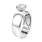D'Joy - Moissanite Solitaire Band Ring in Rhodium Overlay Sterling Silver 1.20 Ct._8418468_3