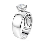 D'Joy - Moissanite Solitaire Band Ring in Rhodium Overlay Sterling Silver 1.20 Ct._8418469_3