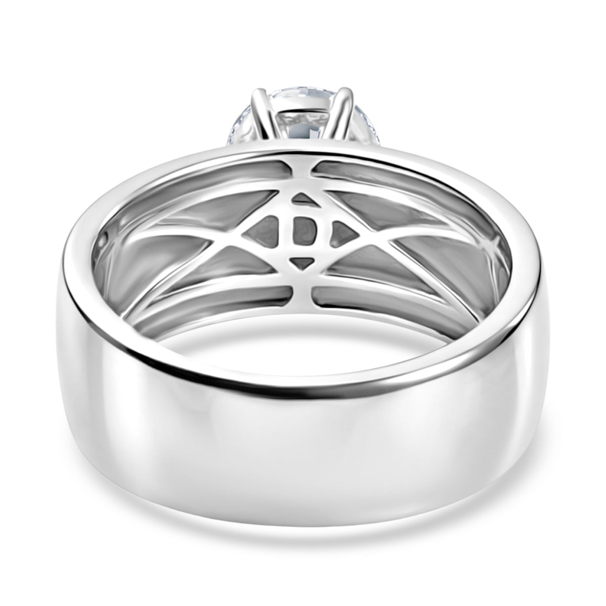 D'Joy 1.2 Ct. Moissanite Band Solitaire Ring in Rhodium Overlay Sterling Silver V32523691 5