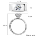 D'Joy - Moissanite Solitaire Band Ring in Rhodium Overlay Sterling Silver 1.20 Ct._8418469_5