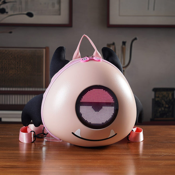 LED Smart Waterproof Monster Hard-shell Backpack with Wings (Powerbank not incl.) - Pink 8418574 2