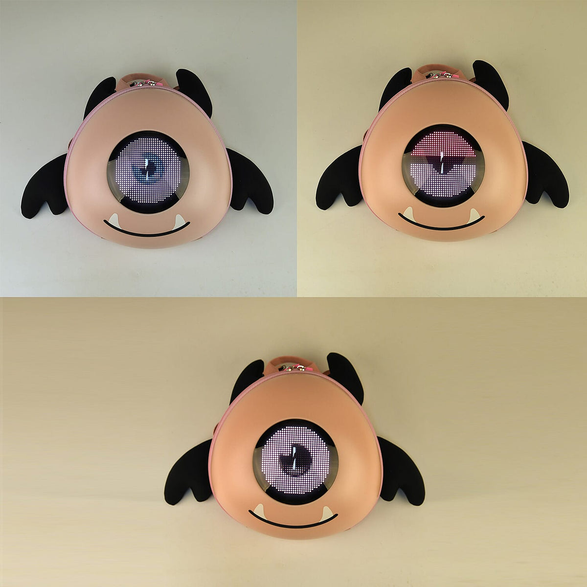 LED Smart Waterproof Monster Hard-shell Backpack with Wings (Powerbank not incl.) - Pink 8418574 4