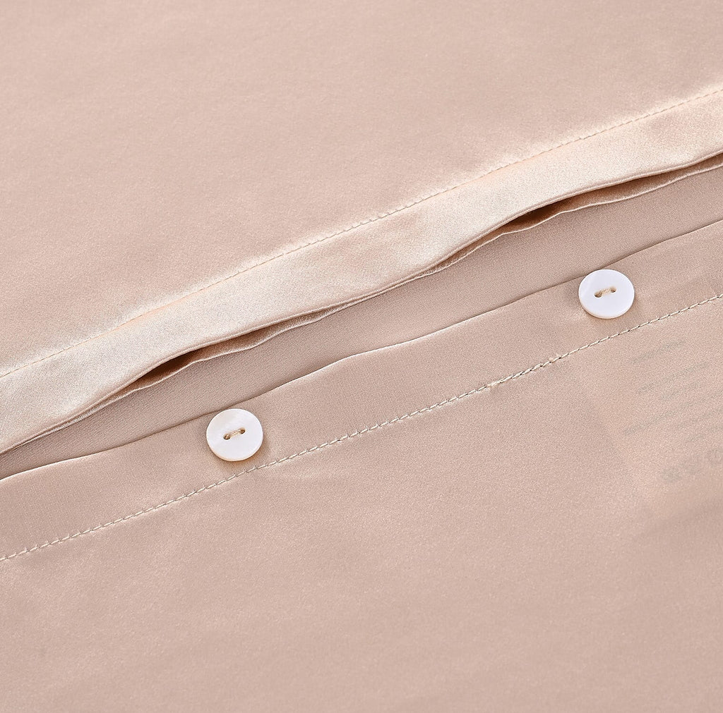 LA Marey Signature 100% Mulberry Silk Pillow Case with Button (Size 75x50 cm) - Beige_8419133_4